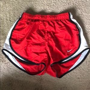 Red nike shorts